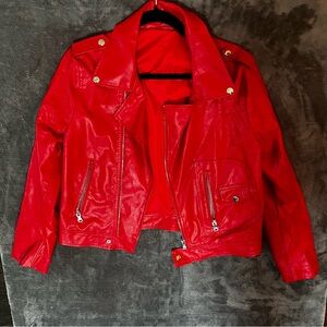 Red Women's Biker Jacket